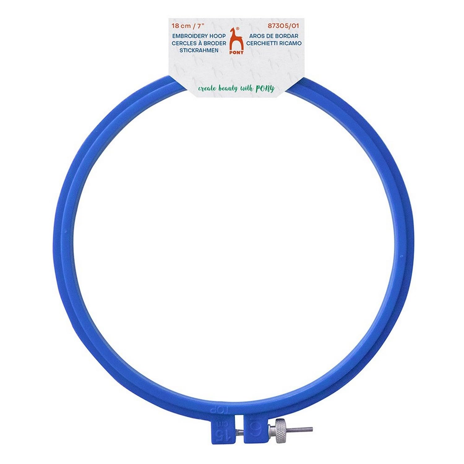 Pony Blue Embroidery Hoop 18Cm Plastic - Single Piece