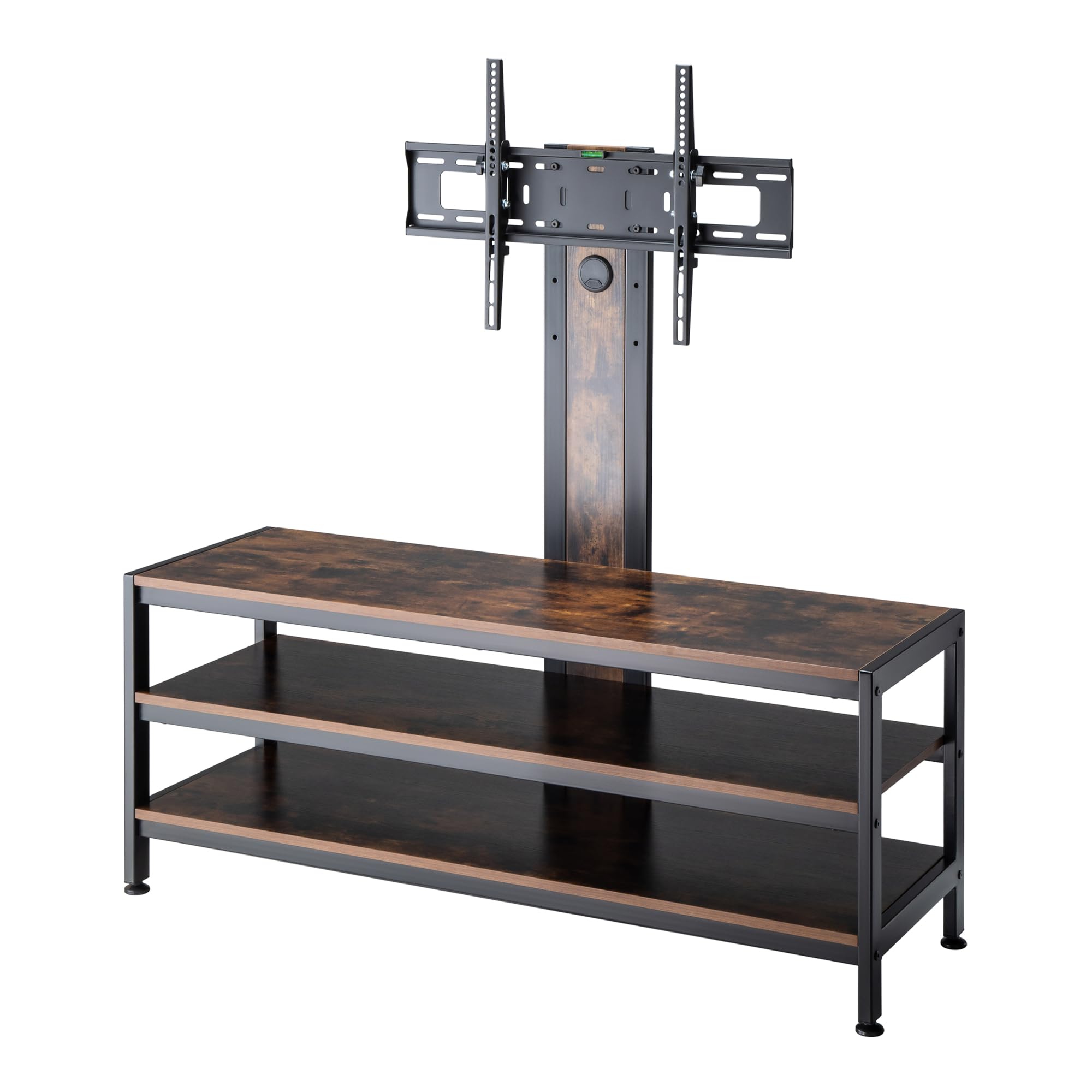 pro.tec TV Ständer Stockholm mit Fernsehtisch TV Halterung bis zu 70 Zoll Fernseher Halterung höhenverstellbar neigbar max. VESA 600 x 400 mm bis 40 kg Schwarz/Eicheoptik rustikal