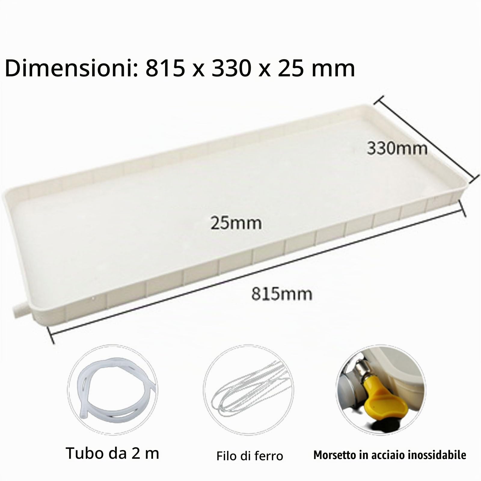 CondizionatoreVassoio di Gocciolamento dell'Acqua del Kit di Scarico Universale per Condizionatore d'Aria con Tubi di Scarico E Kit di Installazione Materiale Pp (Size : 1-2P-2M)