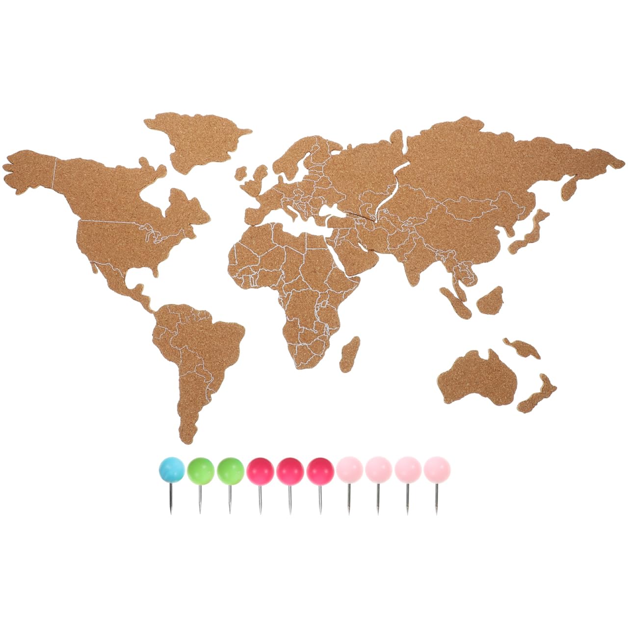 STOBOK Tablero de corcho autoadhesivo para decoración de pared, diseño de mapa del mundo, para el hogar, viajes, oficina, decoración de pared