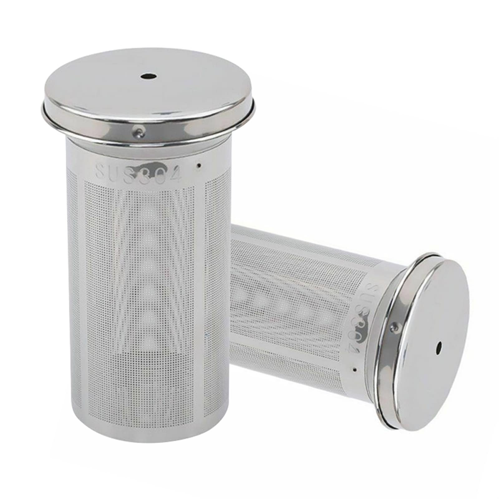 Il filtro per tè può essere riutilizzato. Pratico filtro cilindrico in acciaio inossidabile per uso domestico con coperchio per filtrare lo strumento per il tè