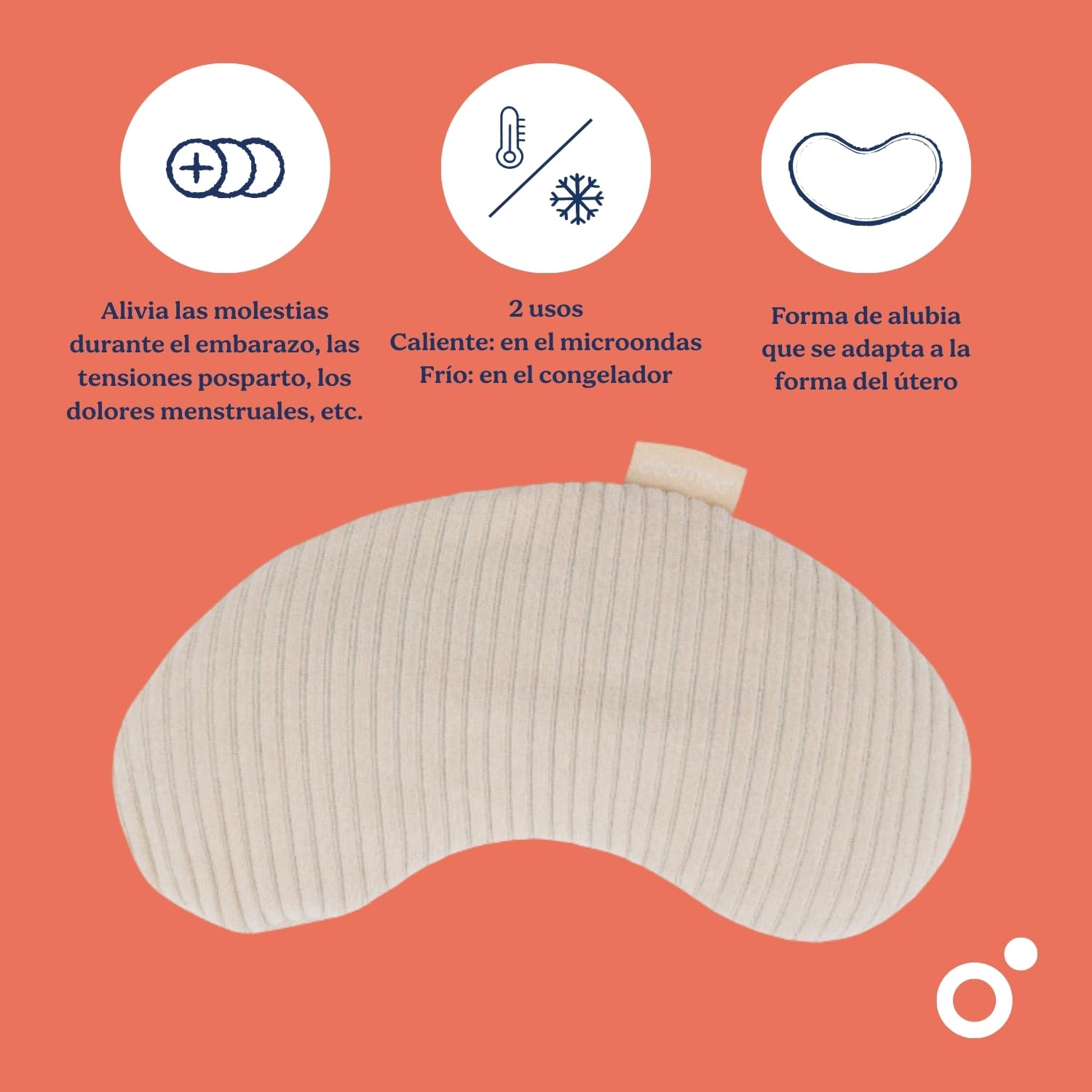 doomoo Almohadilla Térmica Snoggy Mom - Alivia el dolor menstrual, la endometriosis y el dolor posparto. Puede usarse caliente o fría. Almohadilla térmica para microondas - Forma ergonómica, Sand