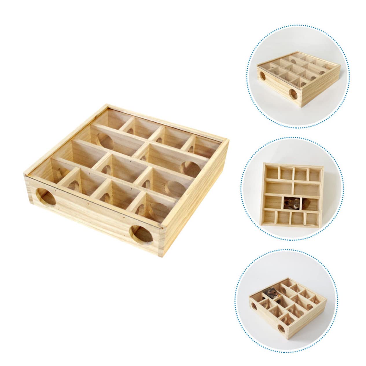 Yardwe Holz Labyrinthspielzeug für Kleintiere Mehr Stück Mäuselabyrinth in Khaki zur Beweglichkeit und Gesundem Wachstum Geeignet für Ratten und Kleine Haustiere im Haushalt