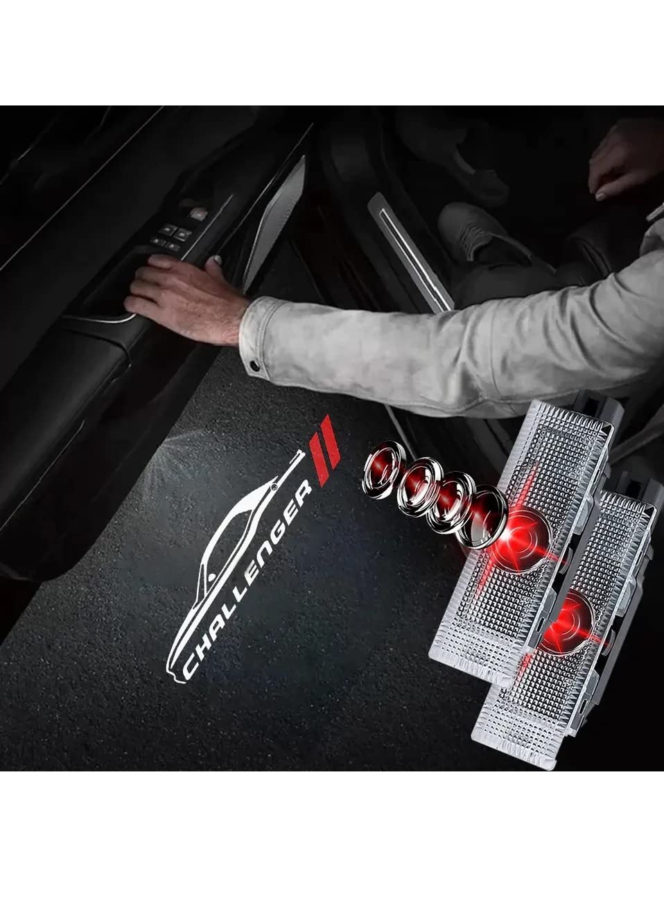 Fit For Challenger Door Logo Light For Dodge Challenger Projectors light Welcome Light