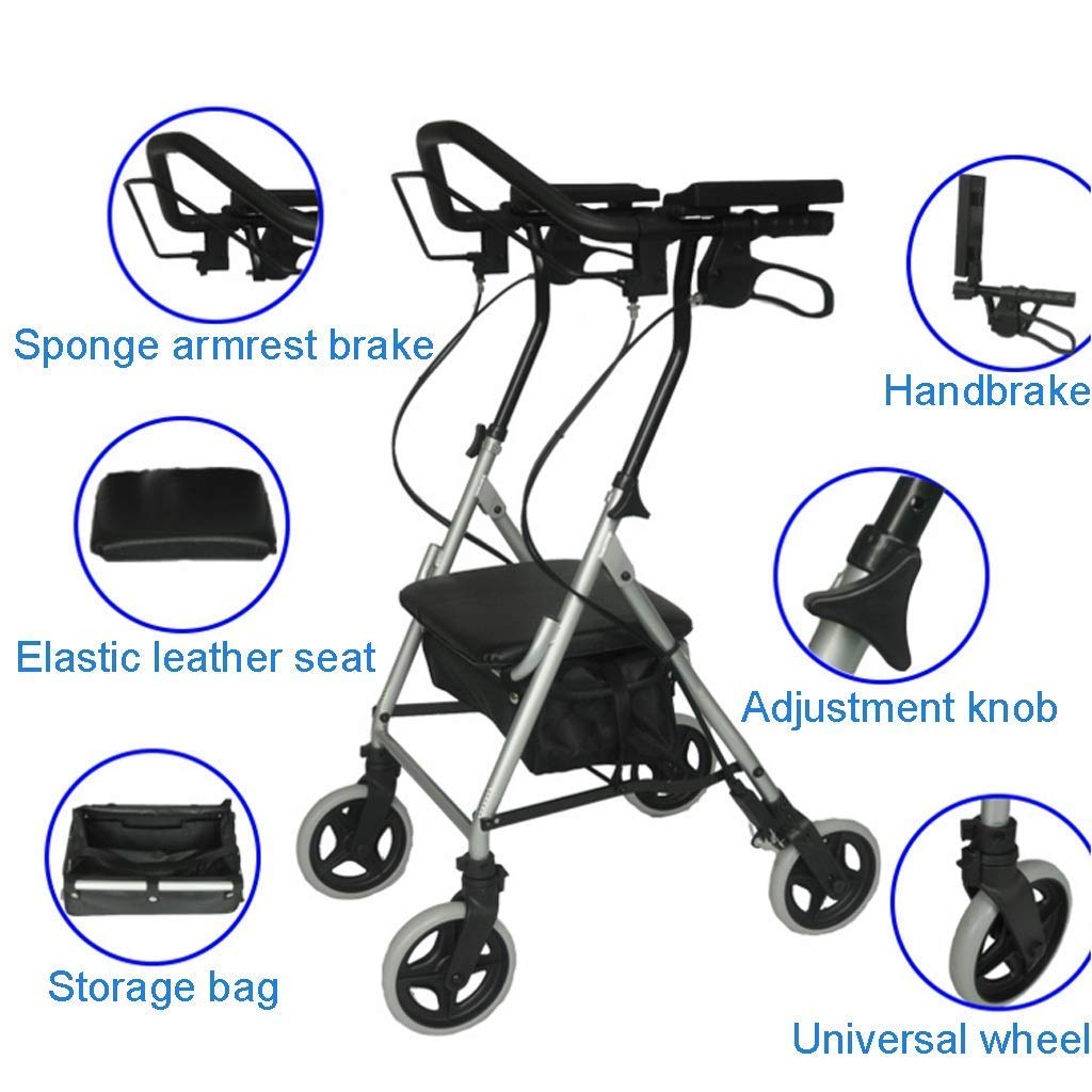 Rollators Starszy Walker Old Man Trolley Przenośny wózek na zakupy Wózek spacerowy Skuter antypoślizgowa laska ze szpitalem interesting
