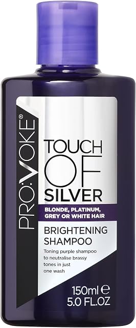 PROVOKE Touch Of Silver Brightening Purple Shampoo 150ml, Neutralises Yellow & Orange Tones, Formulated With Violet & Blue Pigments