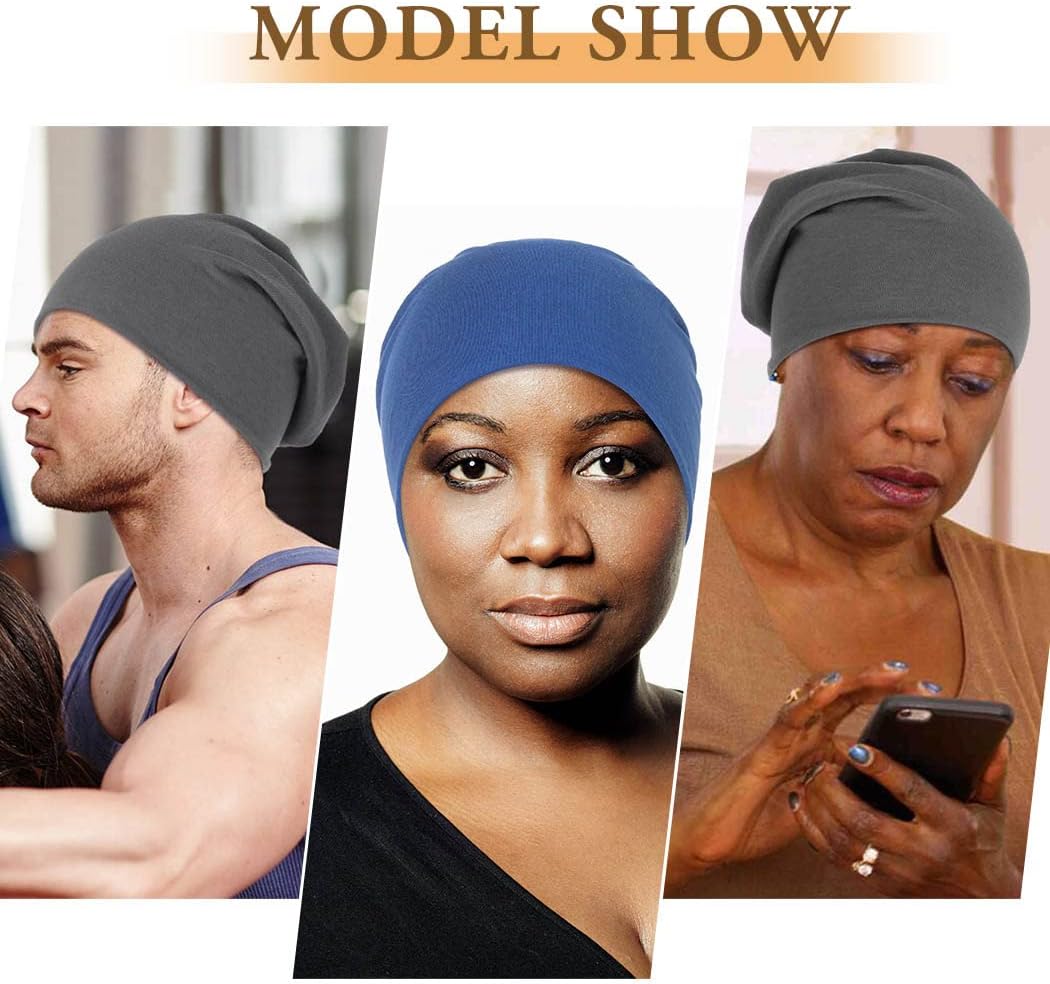 Bohend Bohemian Beanie Hats Headwear Cap Stretch Non Slip Bandanas Sleep Turbans Hats for Women Men Close top Head Covering - Image 5
