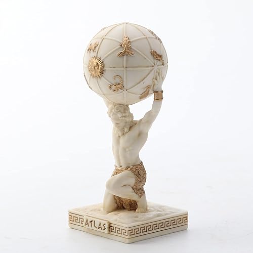 Miniatura 3 de Veronese Design Figura miniatura de resina con acabado en oro blanco del Atlas de 3 3/4 pulgadas