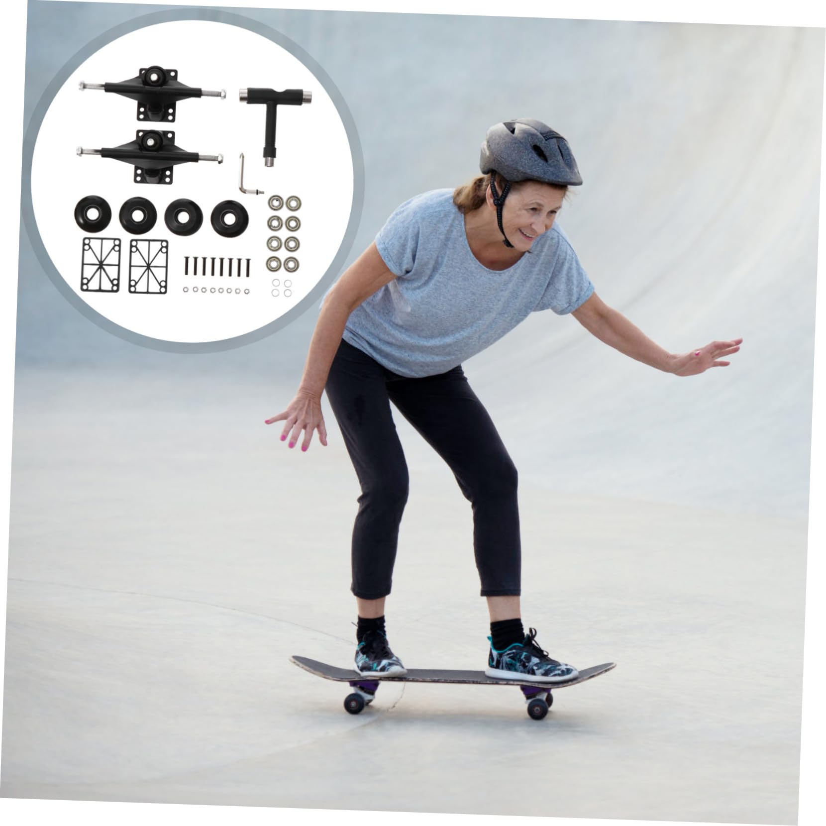 Kit de Trucks de Skateboard Double Kick Abec en Alliage d'Aluminium
