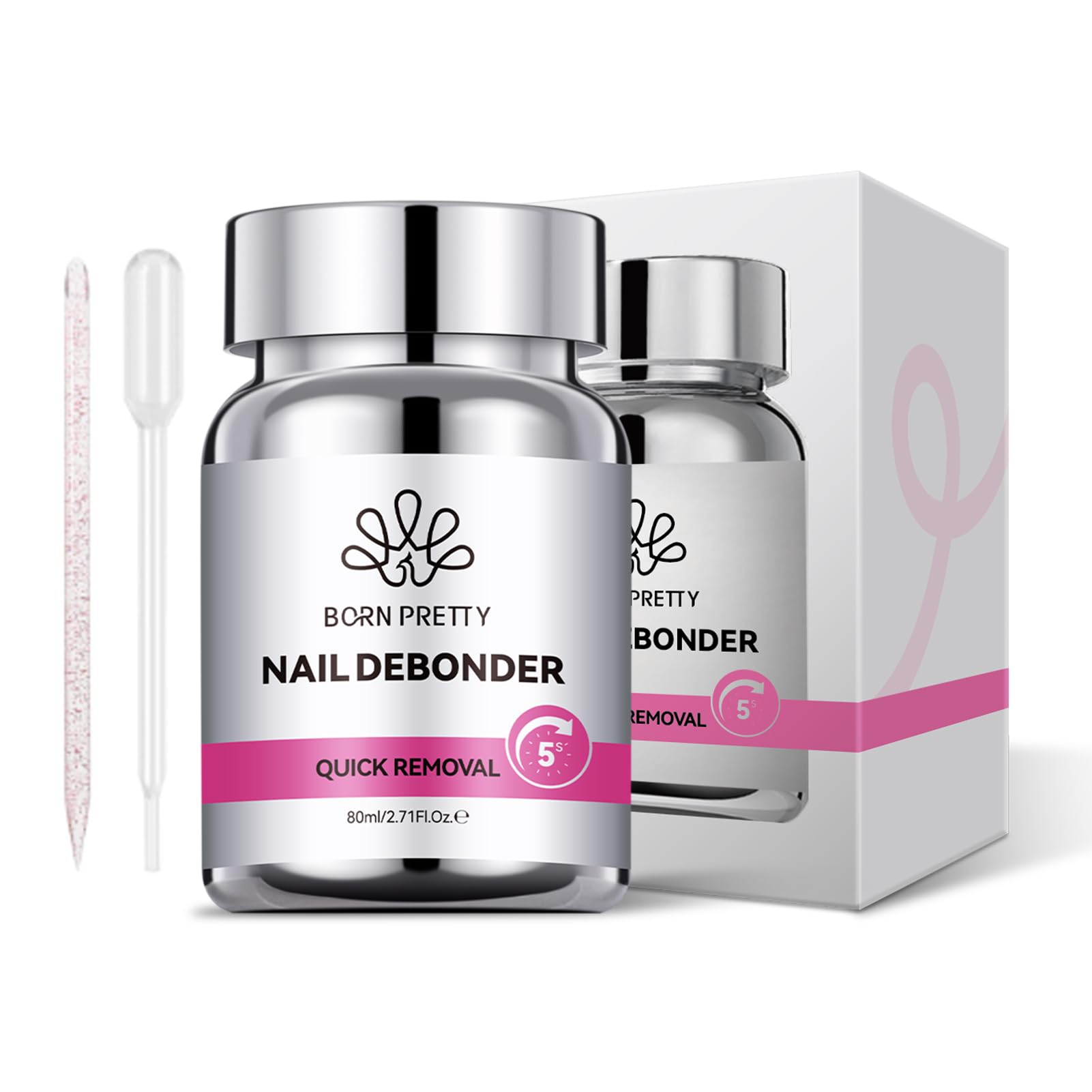 BORN PRETTY 80ML Fast-Acting Nail Adhesive Debonder Remover with Sponge