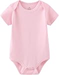 MAMIMAKA Unisex Newborn Bodysuits Infant Baby Clothes Short Sleeve One-Piece Cotton Bodysuit 5 Pack for Baby Boys and Girls