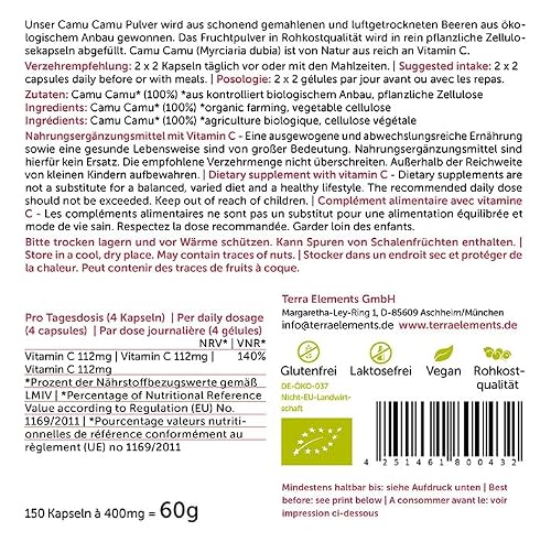 Camu-Camu-Kapseln Bio (400 mg, 150 Stück)