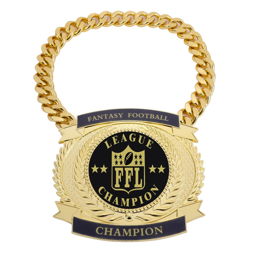 Medalla de cinturón de fútbol de fantasía, trofeo de campeonato de cadenas de campeonato, trofeo ganador del premio, medalla de campeón grande de 7-3/4 x 7 pulgadas