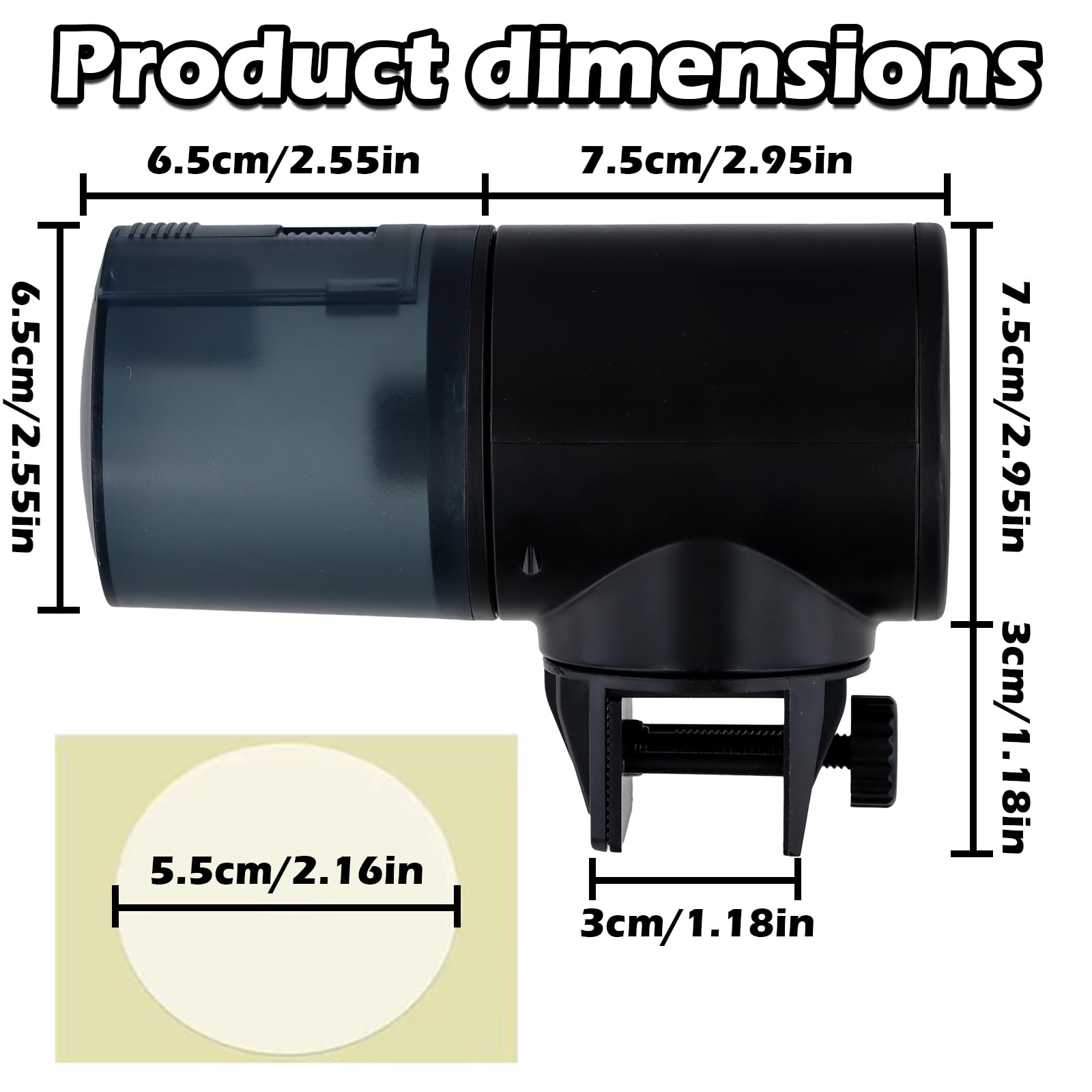 Alimentador Automático para Peces de Acuario a Batería, 200ml Gran Capacidad Dispensador Comida a Prueba de Humedad
