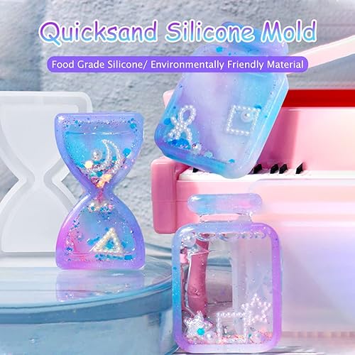 Miniatura 2 de Molde de resina con 10 películas de sellado, moldes de fundición de resina epoxi para hacer bricolaje, llavero, colgante, joyería, manualidades