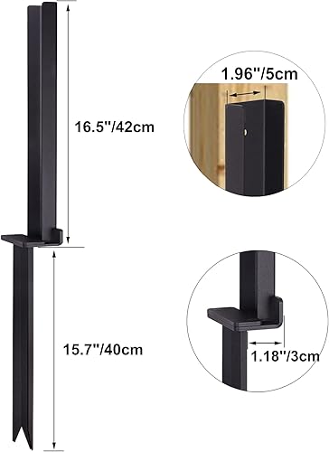 Miniatura 4 de Wpbhk Kit de reparación de postes de valla de alta resistencia para anclaje de anclaje, estaca de soporte para postes de valla dañados o buzón,