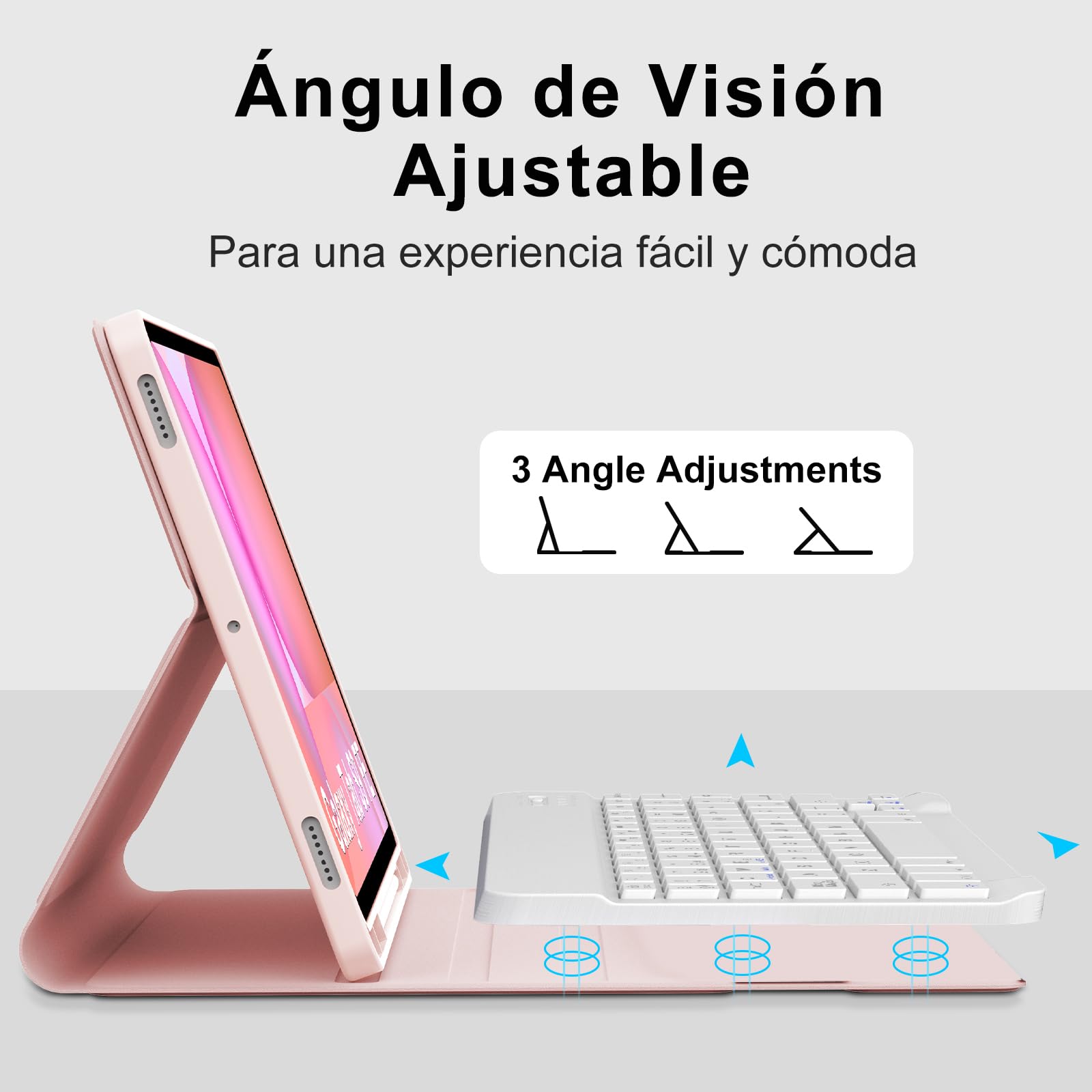 JADEMALL Custodia Tastiera per Samsung Tab S10 FE 10.9" 2025/S9 FE 10.9" 2023, Italiana QWERTY Tastiera Bluetooth con Portapenne per Galaxy Tab S9 FE/S10 FE 10.9"/S9 11", Rosa