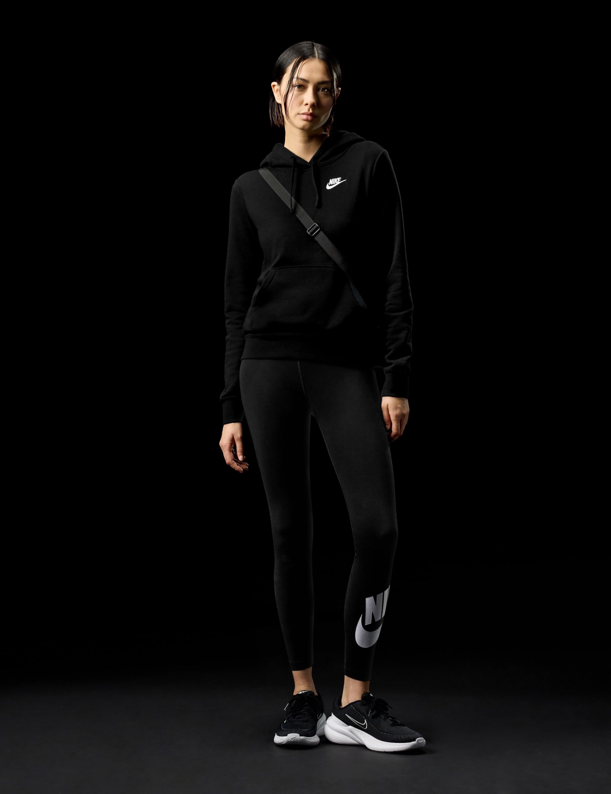 NIKE DQ5793-010 W NSW Club FLC STD PO HDY Sweatshirt Mujer Blanco Negro Tamaño XS