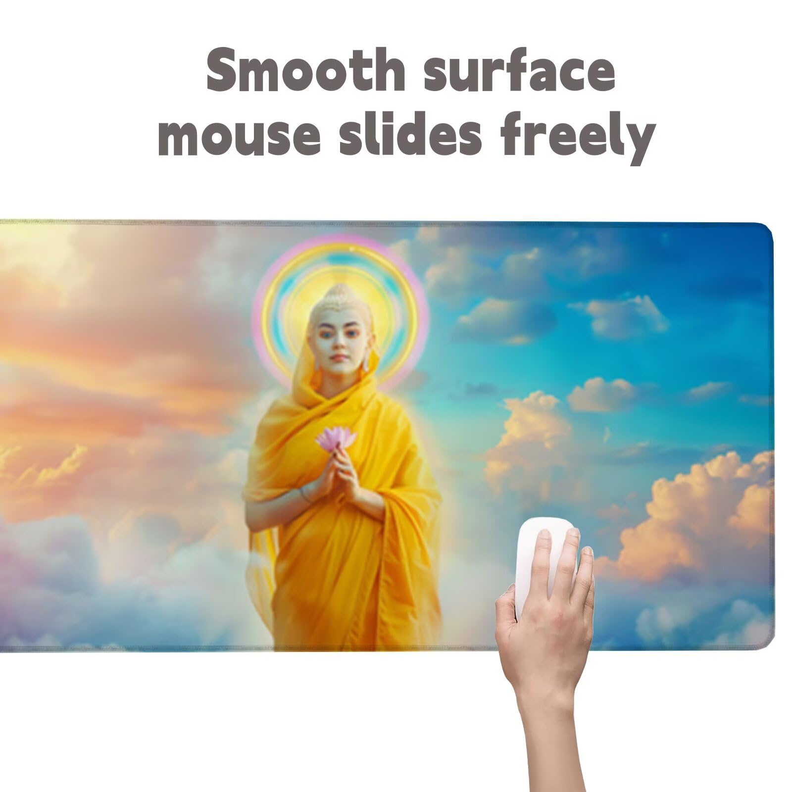 Żółta podkładka pod mysz XXL 1200x600, podkładka pod mysz Zen Biurko wodoodporna, mysz z antypoślizgową podstawą, pod ręką szyte krawędzie, akcesoria do gier, prezent męski H2-548