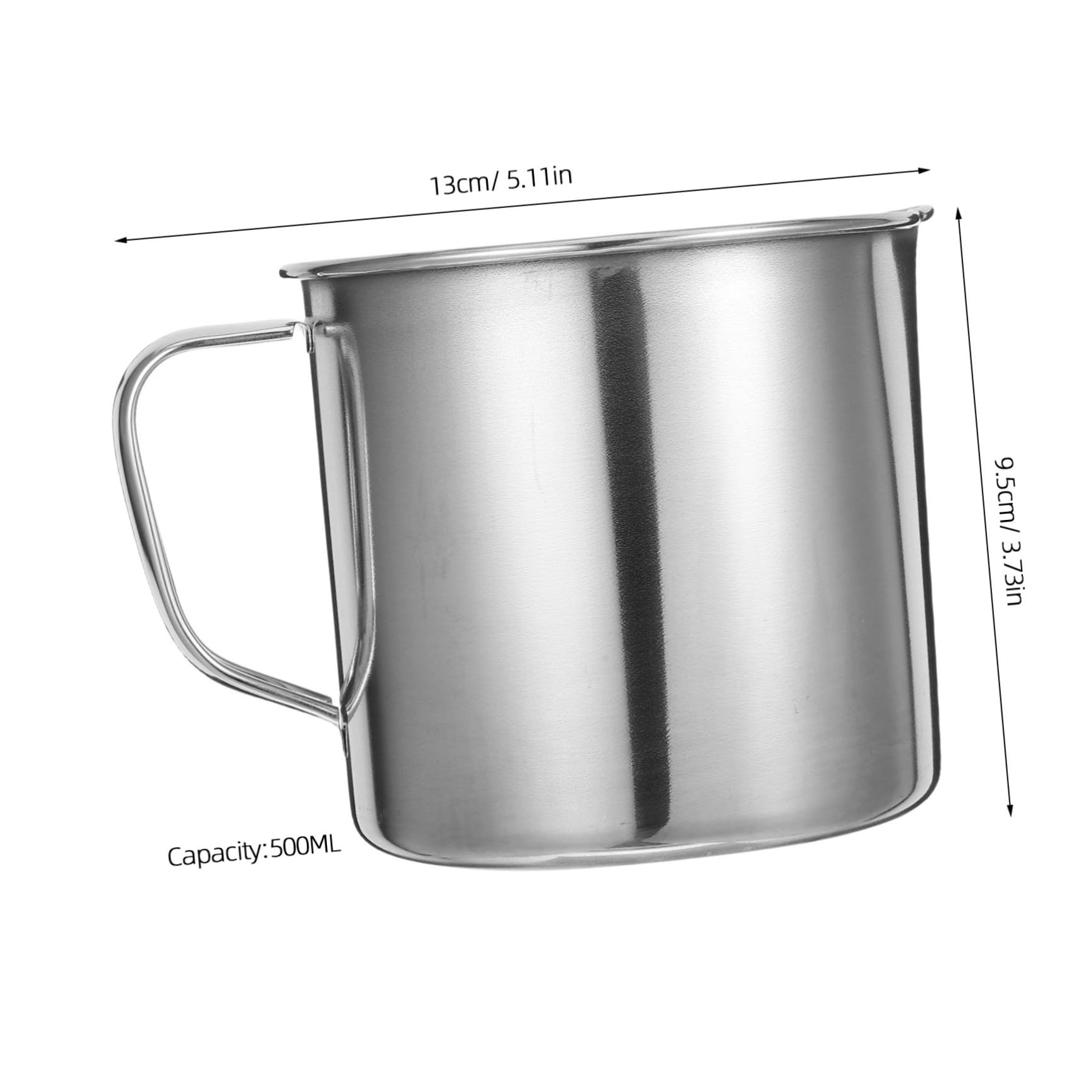 Misurino graduato da 500 ml, in acciaio inox, per uso in laboratorio, per esperimenti di chimica e misurazione precisa dei liquidi