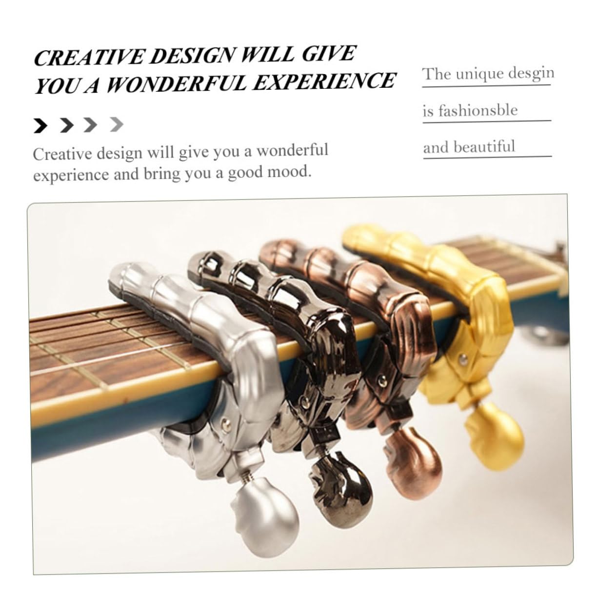 Toyvian 2pezzi Capo Chitarra Design Skull Head Per Ukulele e Chitarra Accessorio Tuning Leggero e Resistente Per Musicisti Di Tutti