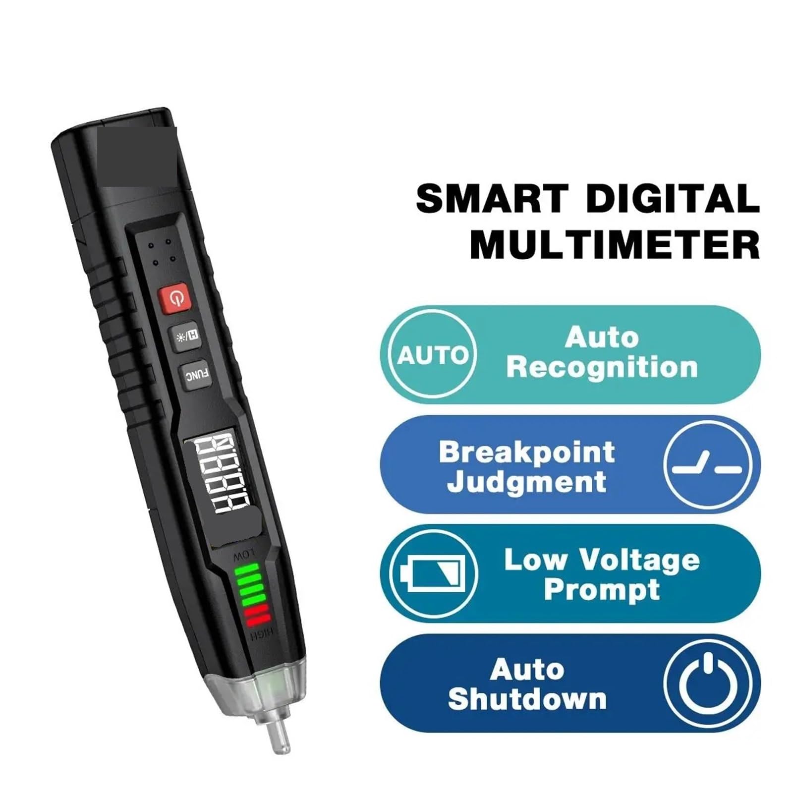 Misuratore di tensione, Multimetro Digitale A Penna, Tester Di Tensione, Intelligente, Sequenza Fase, A Gamma Automatica