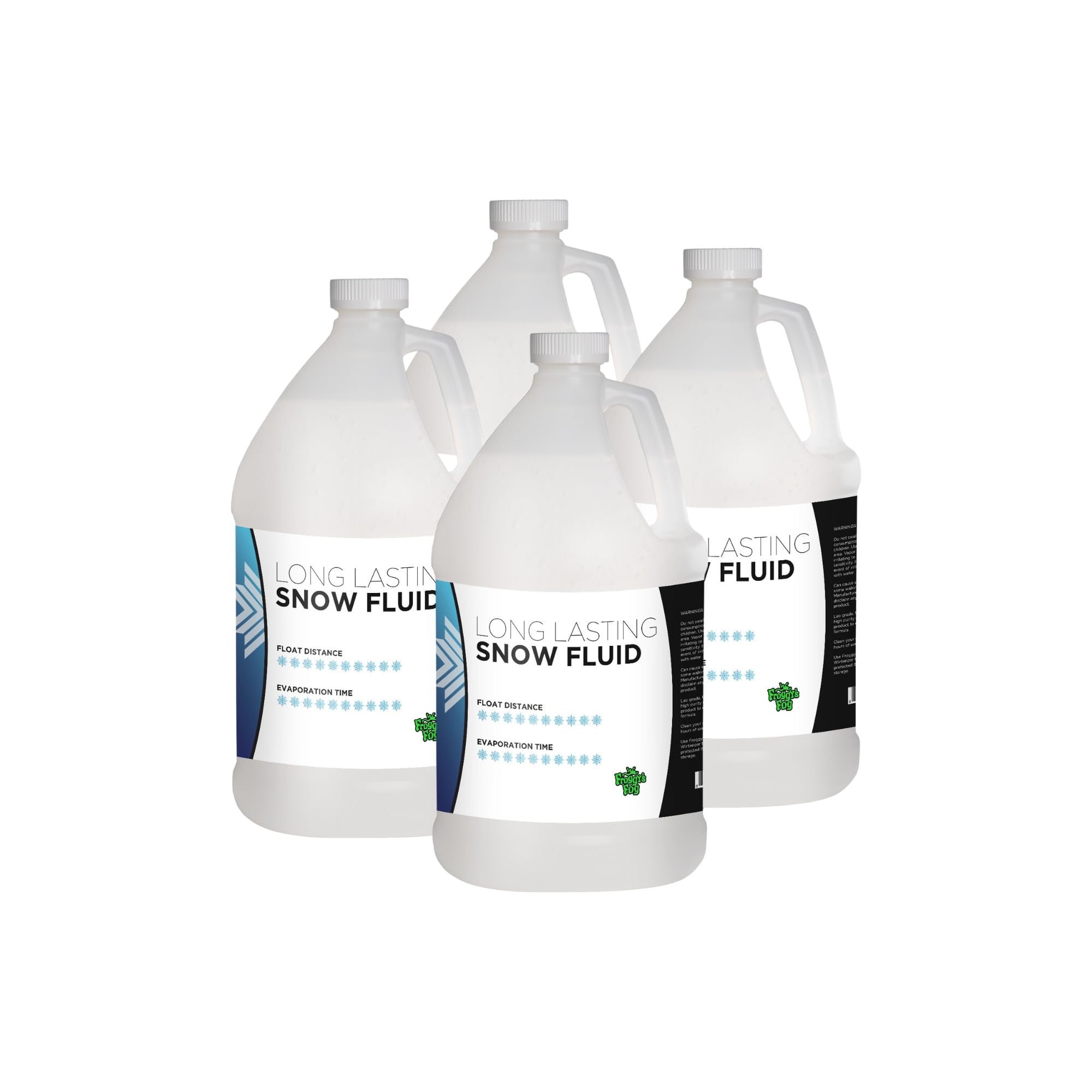 Froggy's Flakes Snow Machine Fluid, Long-Lasting Formula Snow Fluid with 75+ Feet Float/Drop, 4 Gallon Case