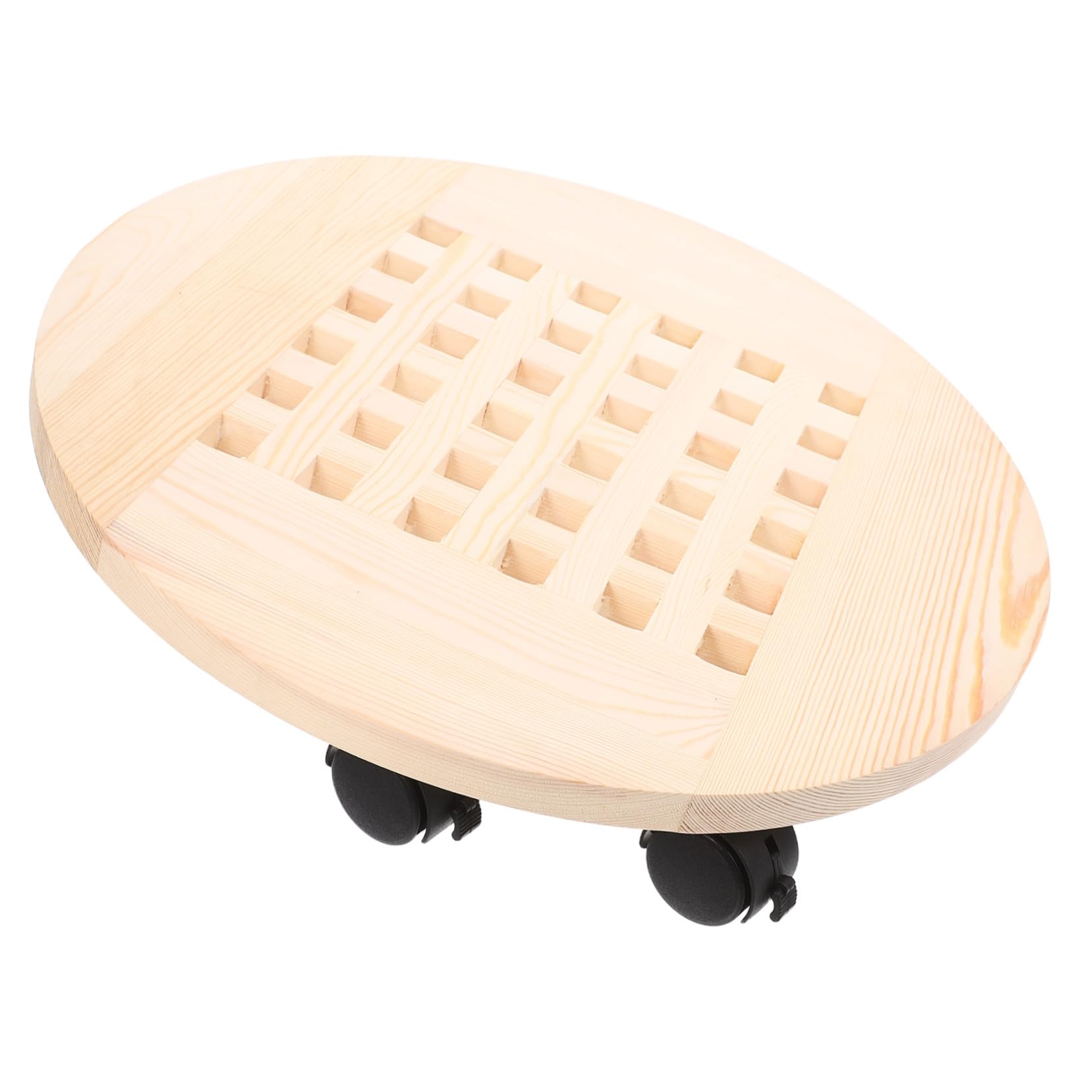 Chariot à plantes avec roues SHINEOFI kaki en bois pour extérieur et pot lourd