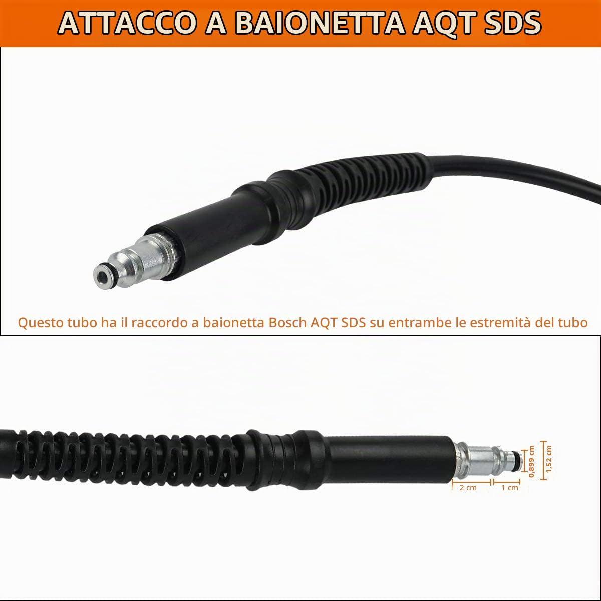 Fai Top 6M Tubo Flessibile per Bosch,Connettore Rapido,Tubo Flessibile ad alta Pressione compatibile con Idropulitrice Bosch AQT