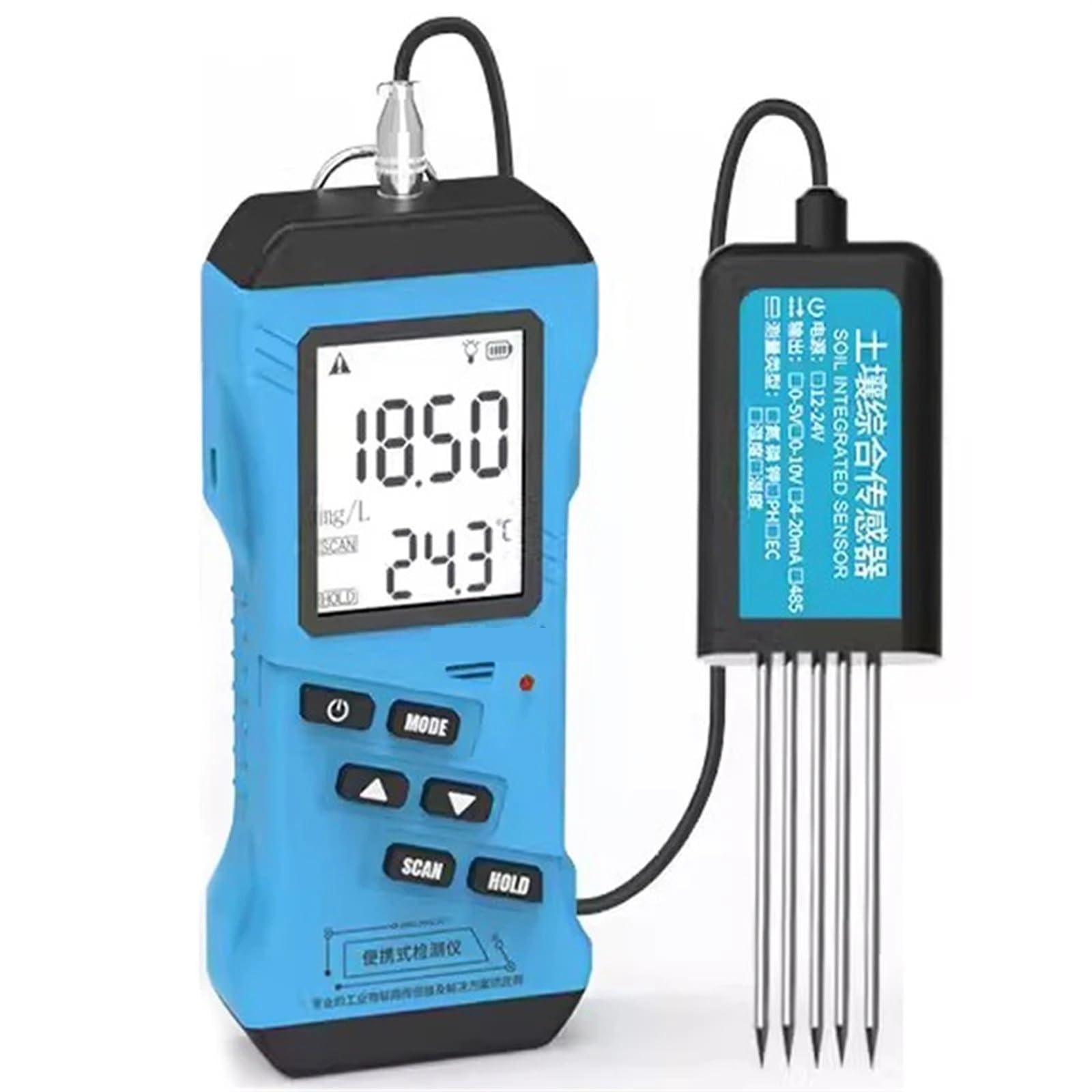 Genérico Probador de Suelo 7 en 1 - Medidor Rápido de NPK (Nitrógeno, Fósforo, Potasio), pH, Humedad y Conductividad (EC) para Jardinería, Huerto y Agricultura