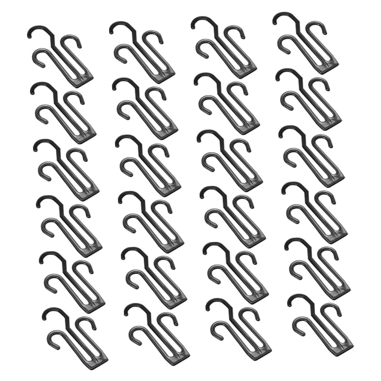 Happyyami 24Pcs Plastic Shoes Drying Hooks Multi Functional Shoe Hanging Organizer for Home Use Space Saving Double Hook Design for Easy Installation and Travel Convenience