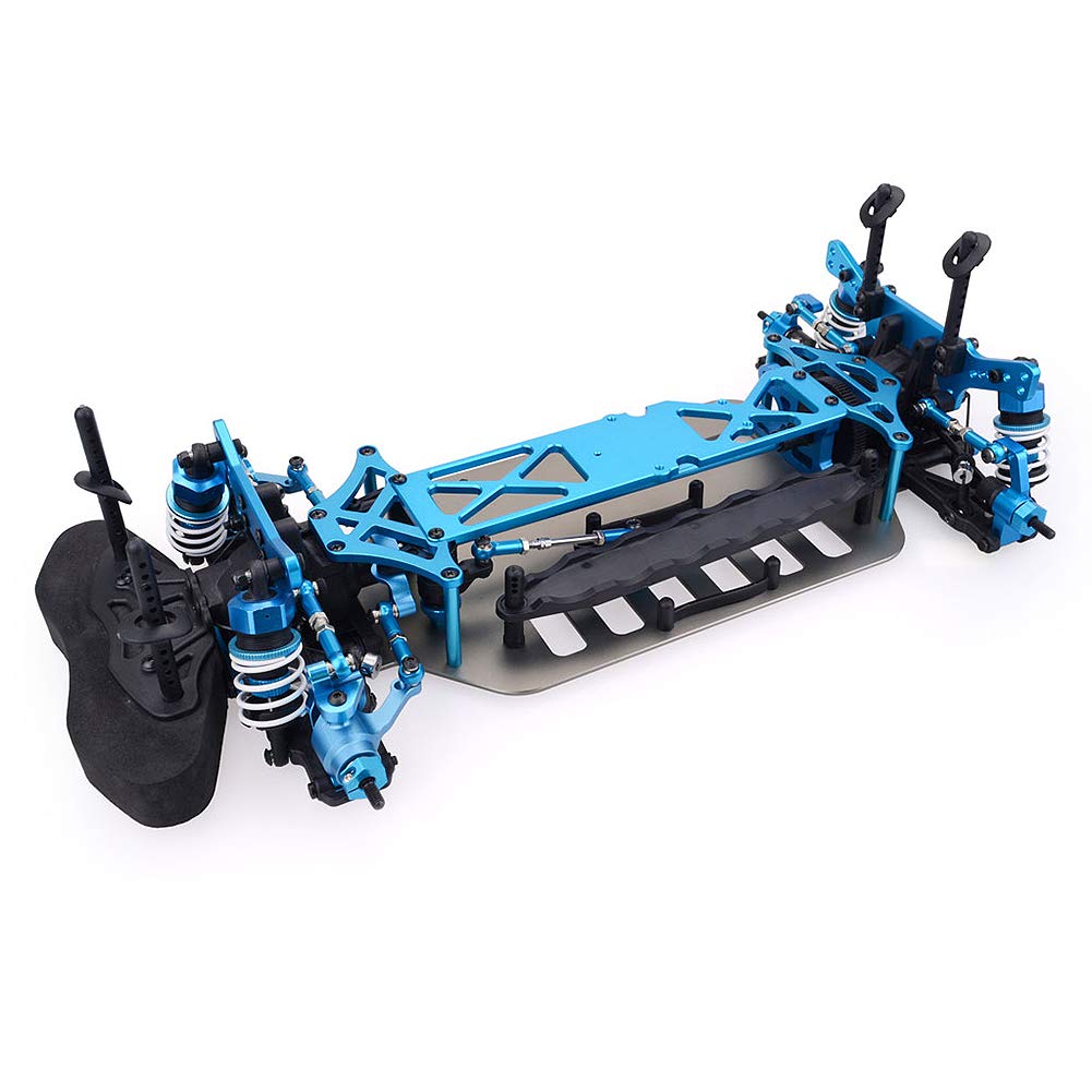 ZD Racing 1/10 Zestaw samochodowy RC z napędem na 4 koła W pełni zmontowane podwozie ze stopu aluminium Wysokowydajne gumowe opony dla entuzjastów hobbystów Dzieci Dorośli (Blue)