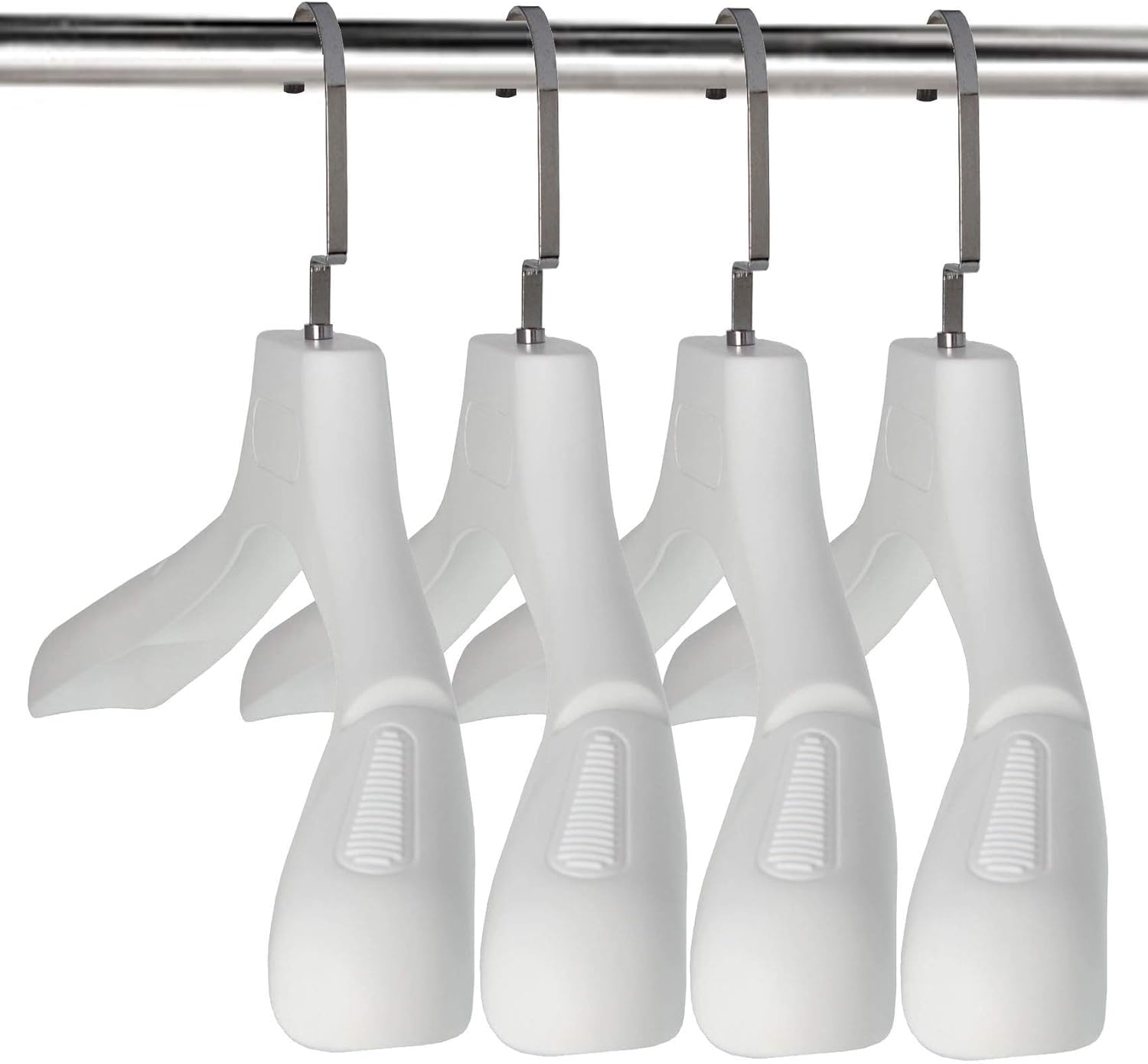 Plastic Clothes Hangers 20 Pack, Extra Wide Shoulder Coat Hangers, Heavy Duty Suit Hangers, Non-Slip Black Sweater Hangers(White)