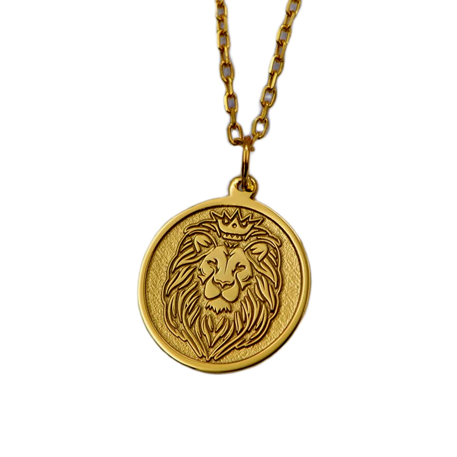 Collier pendentif lion en argent doré de 24 mm LKBEADS