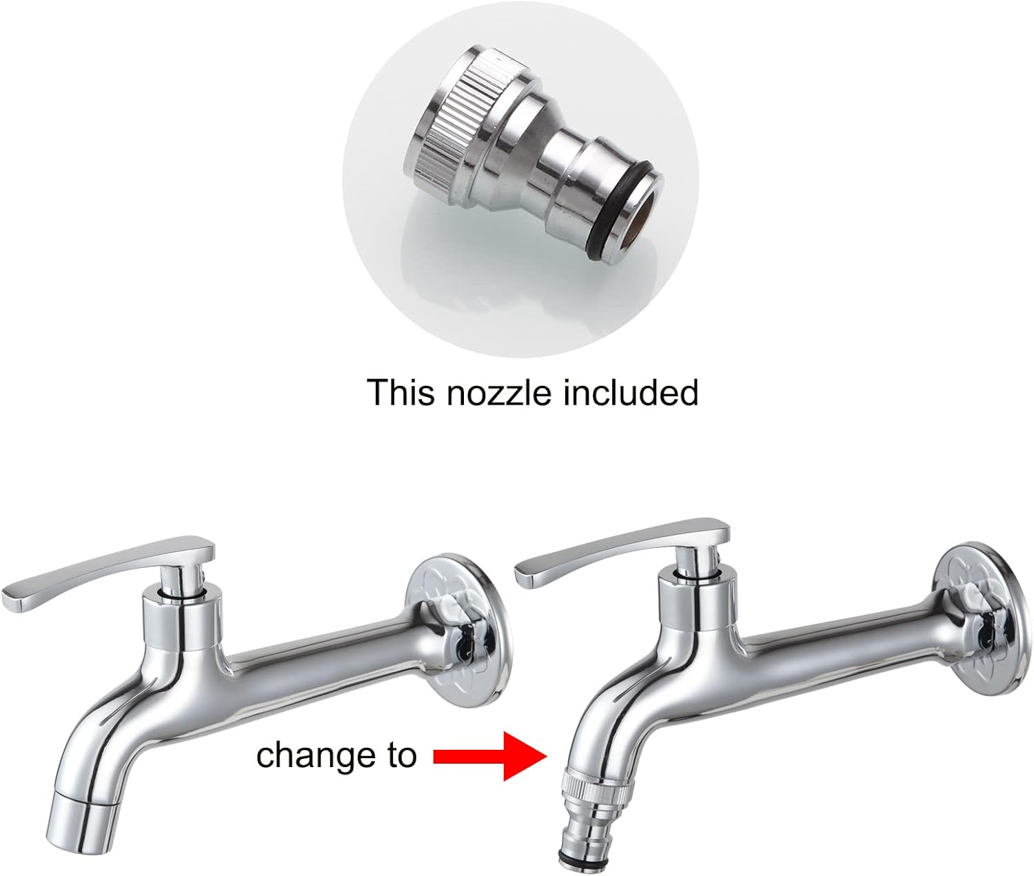 Brass Outdoor Wall Mounted Faucet Mop Basin Single Cold Tap Chrome Garden Hose Spigot G 1/2 inch Connection