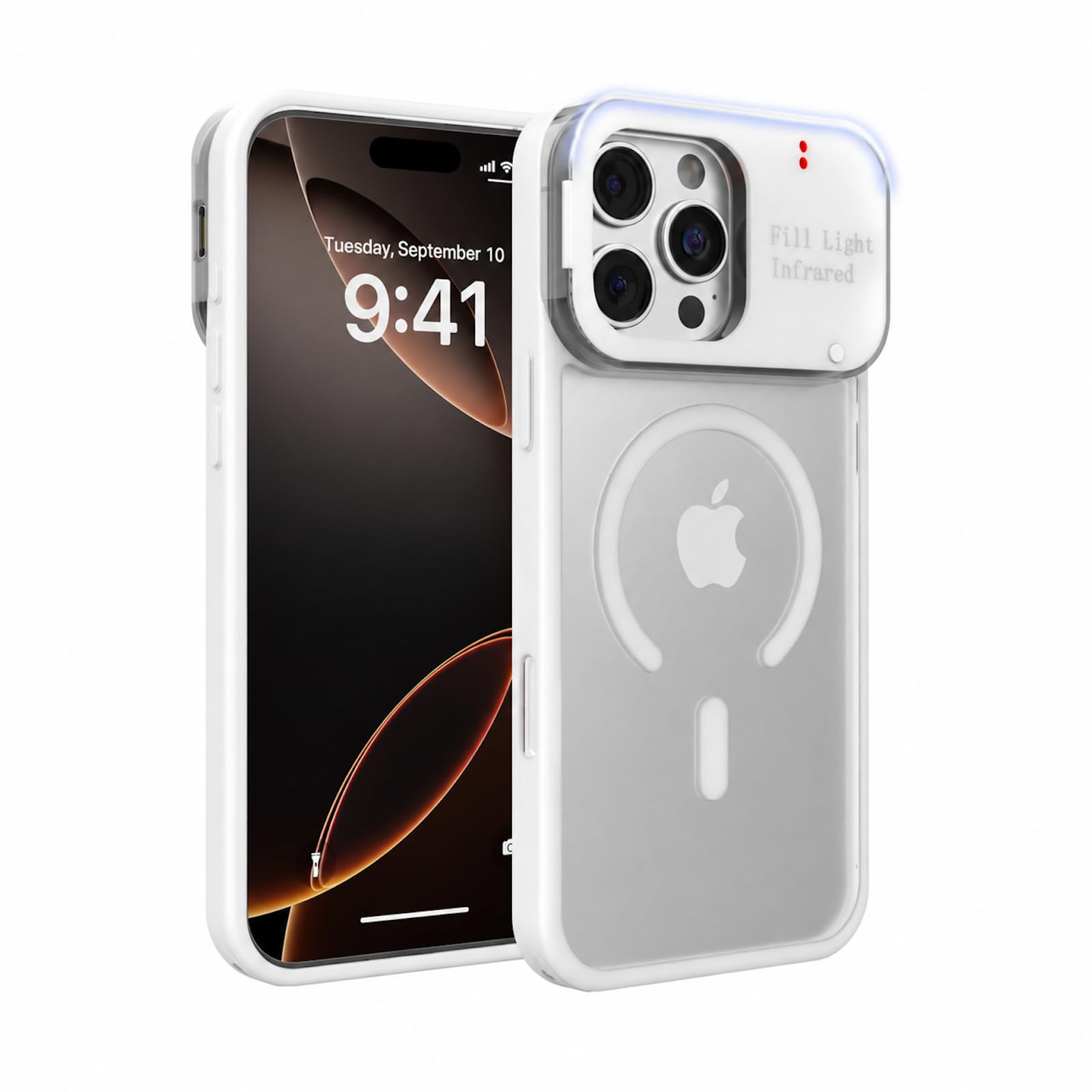 Coque iPhone 16 Pro Max protégeant la vie privée avec éclairage selfie intégré - 8