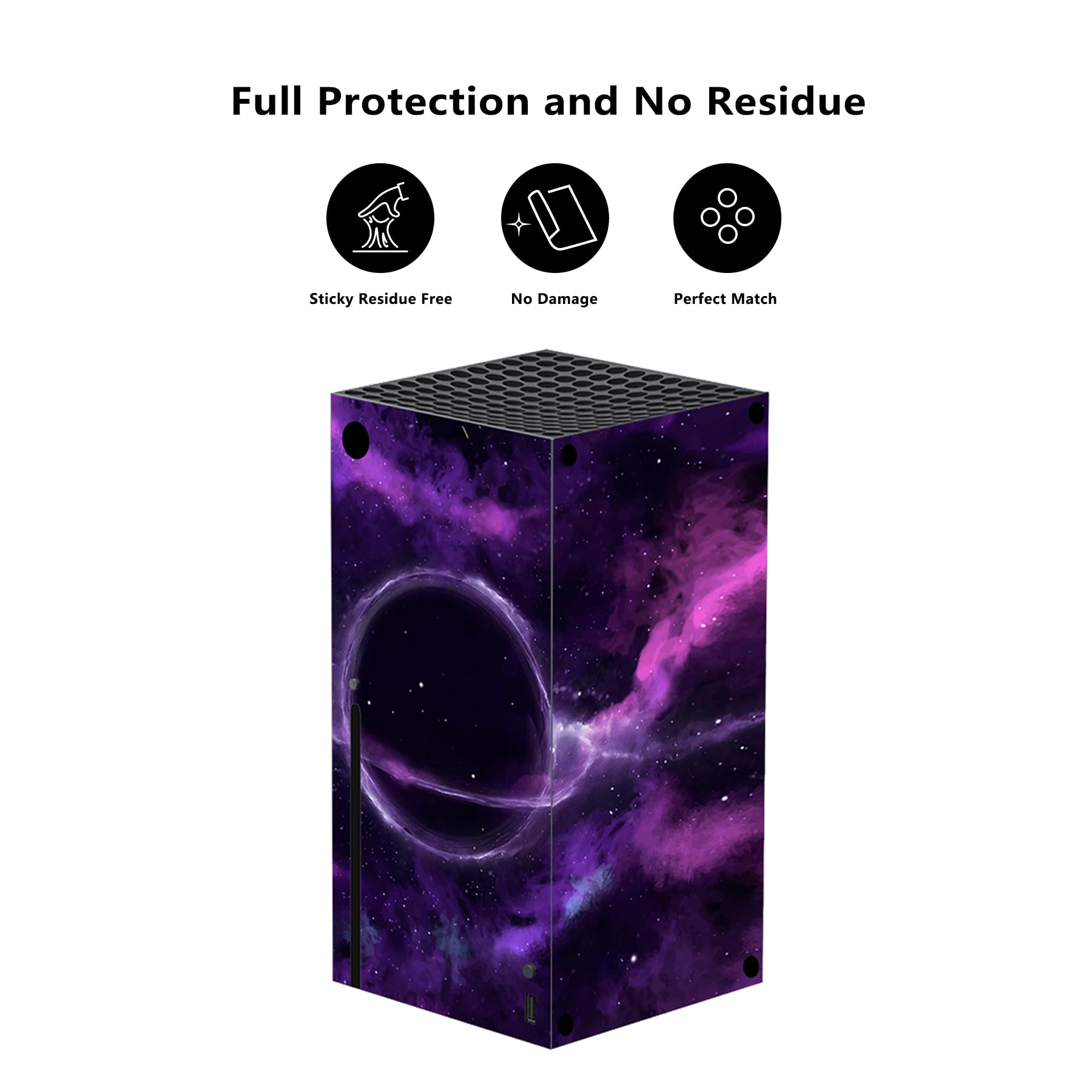 PlayVital Stickers Manette pour Xbox Series X,Autocollant Protection pour Xbox Series X Console Accessoires Skin Habillages-Violet Planète