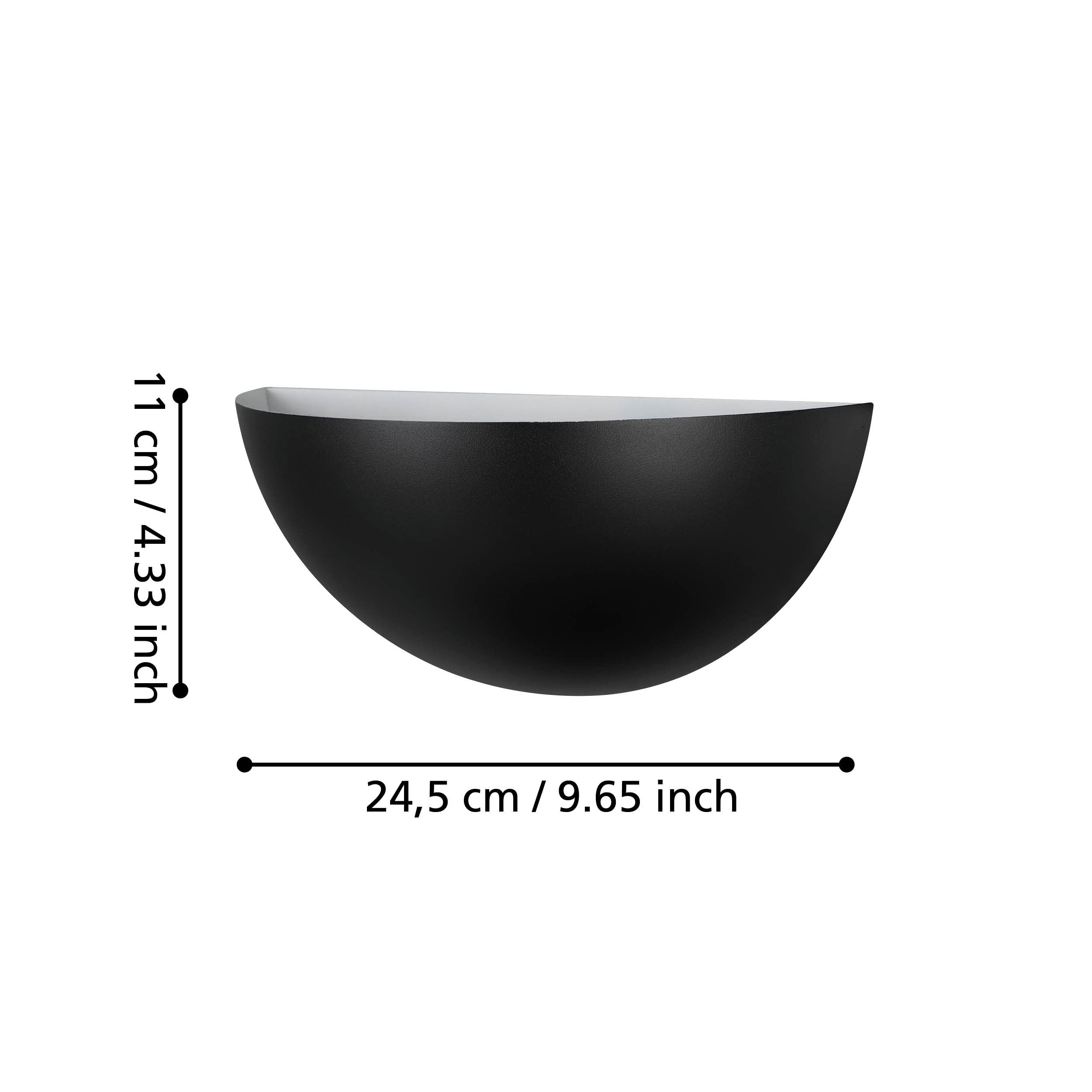 EGLO Wandleuchte innen Tanura, Eck Wandlampe für indirekte Beleuchtung | minimalistische Wandbeleuchtung aus Metall in Schwarz, Wand Lampe für Flur und Wohnzimmer, E27 Fassung