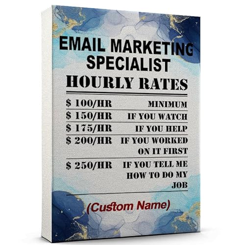 Custom Email Marketing Specialist Hourly Rate Poster, Abstract Blue Watercolor
