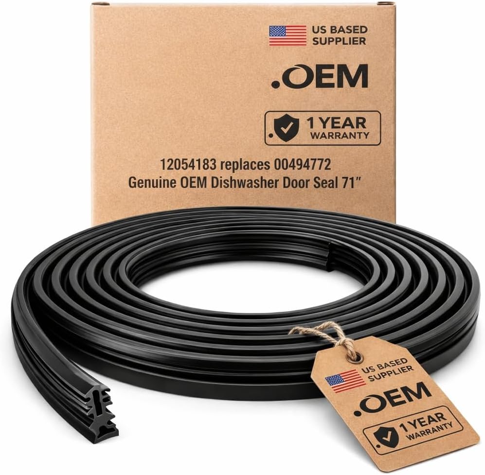Upgraded 12054183 replaces 00494772 Genuine OEM Dishwasher Door Seal (71" Length) fits for Bosch, Thermador, Gaggenau – Replaces US-Based Supplier