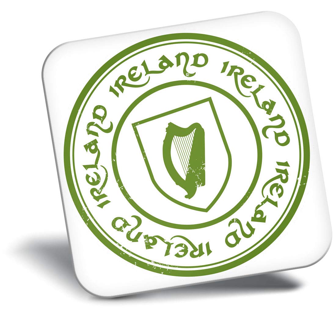 Destination Vinyl ltd Fridge Magnet - Ireland Flag Print Irish Harp Travel 5391