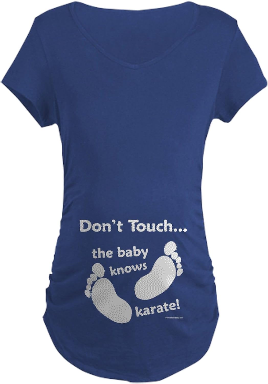 CafePress Karate Baby White Maternity Dark T Shirt Women's Maternity Ruched Side T-Shirt