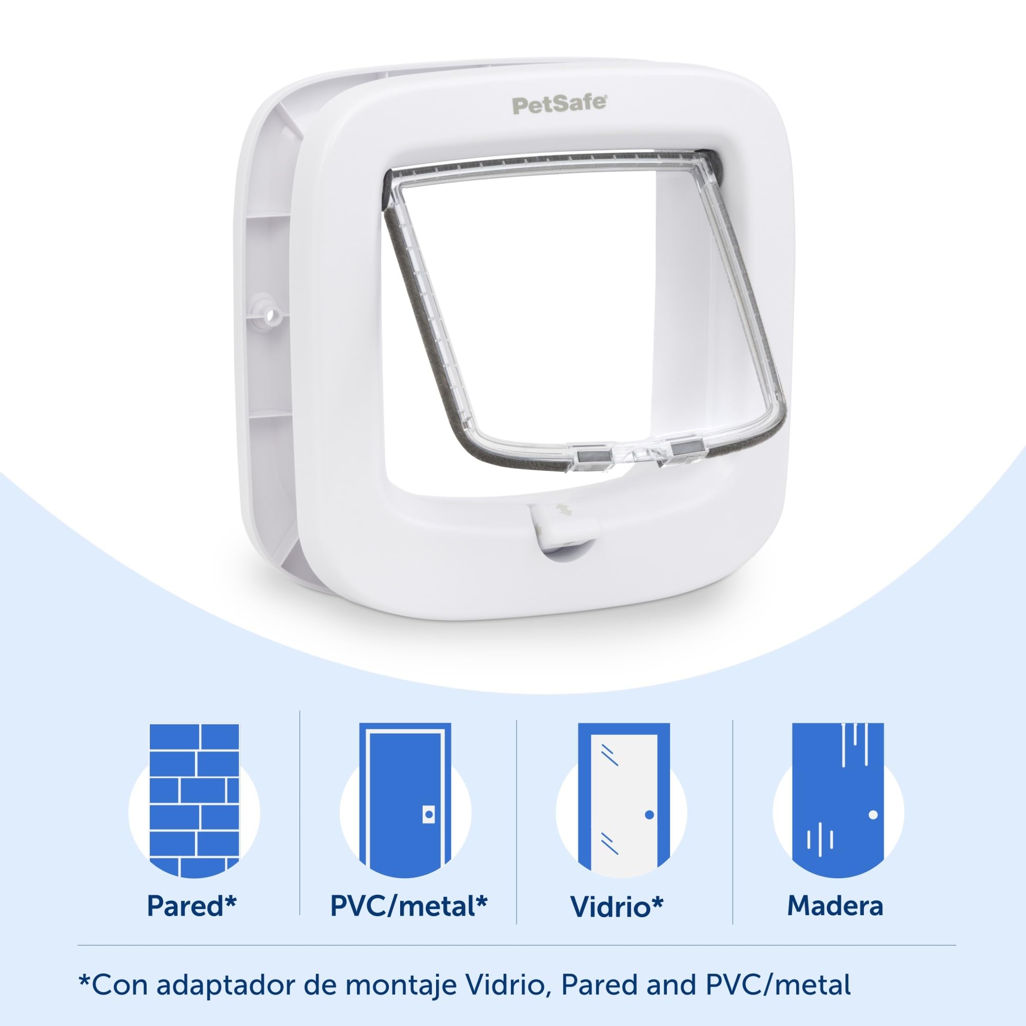 PetSafe Gatera de Cierre Manual - Cierre con 4 Modos, Eficiente Energéticamente, Instalación Sencilla - Blanca