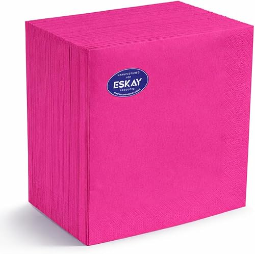Servilletas de cena fucsia, 3 capas, 125 unidades, servilletas de papel desechables de primera calidad para fiestas, bodas, restaurantes, bares y