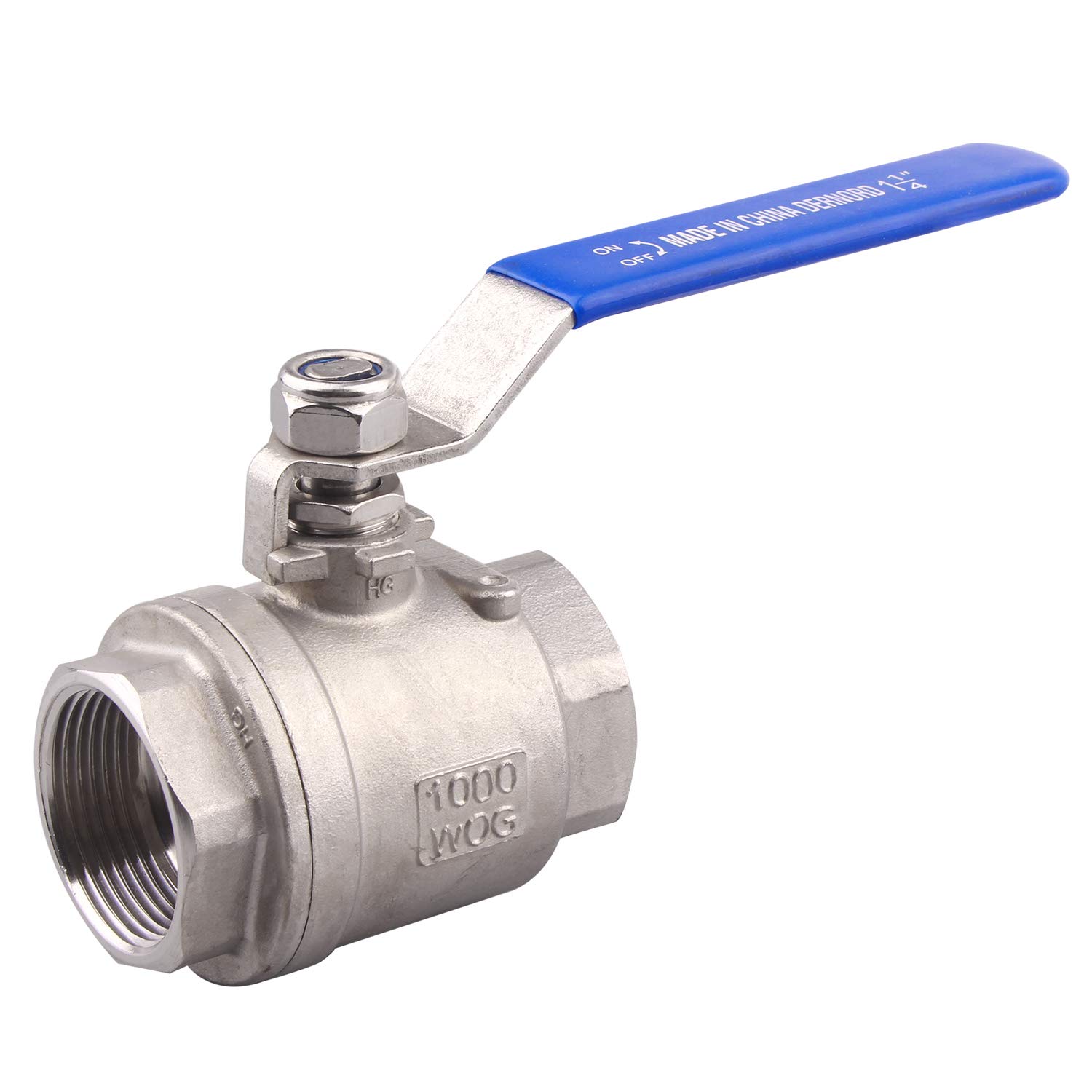 Dernord complète des ports Valve à bille en acier inoxydable 304 Heavy Duty pour l'eau, l'huile, et au gaz avec poignées de verrouillage Bleu