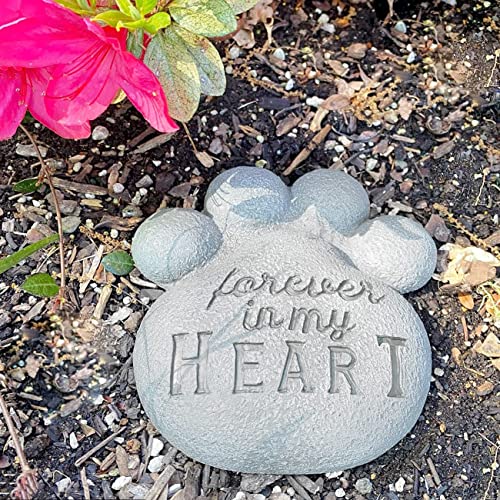 AuldHome Dog Pawprint Memorial Stone; Pet Cat or Dog Bereavement Gift Yard Decor AuldHome Dog Pawprint Memorial Stone; Pet Cat or Dog Bereavement Gift Yard Decor