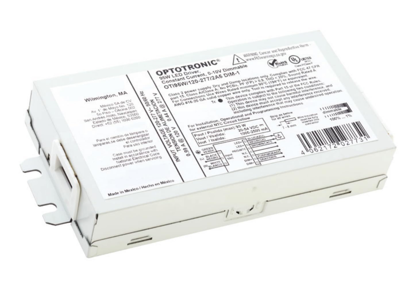 Controlador LED Programable EldoLED 2743W6 - 85W, 0-10V, Entrada