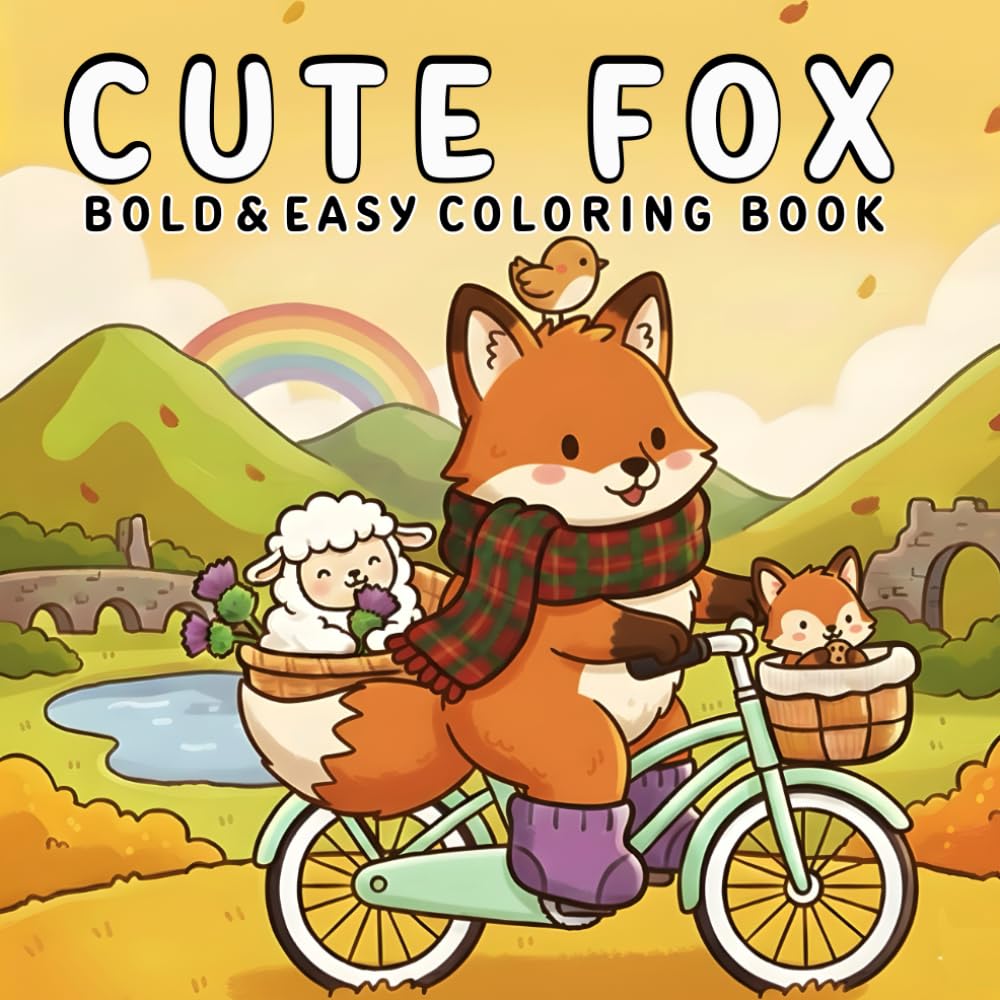 Cute Fox: 40+ Bold and Easy Fox Coloring Pages for Stress Relief – Simple and Enjoyable Designs for Teens and Adults