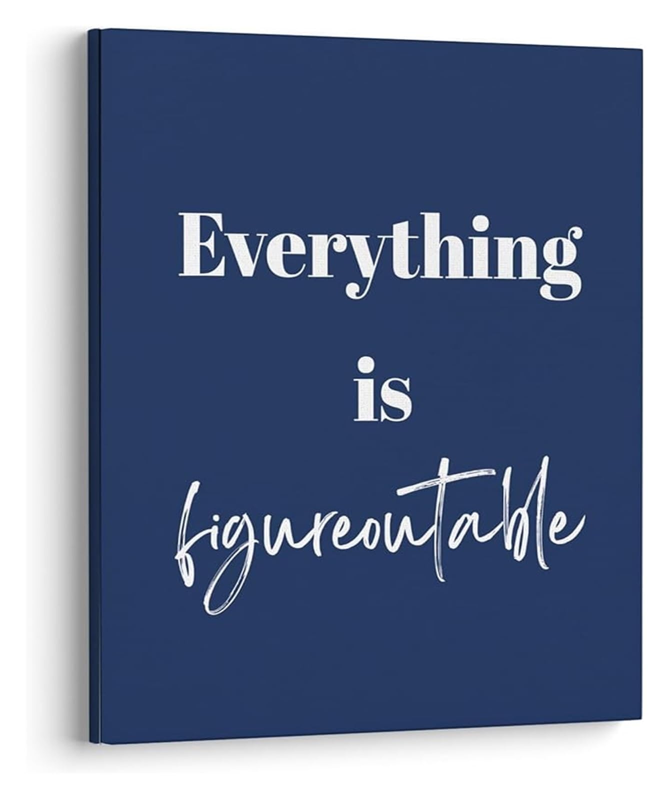 RNUMLIGH Motivational Poster for Office: Everything is Figureoutable, Inspirational Home Office Wall-Art(Framed,08x12inch(20x30cm))