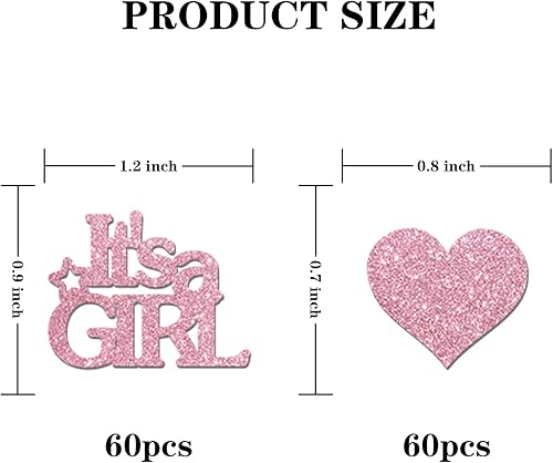 Miniatura 2 de It's a Girl Confetti Pink Glitter, decoración de mesa de baby shower, revelación de género, confeti disperso de primer cumpleaños para niña,